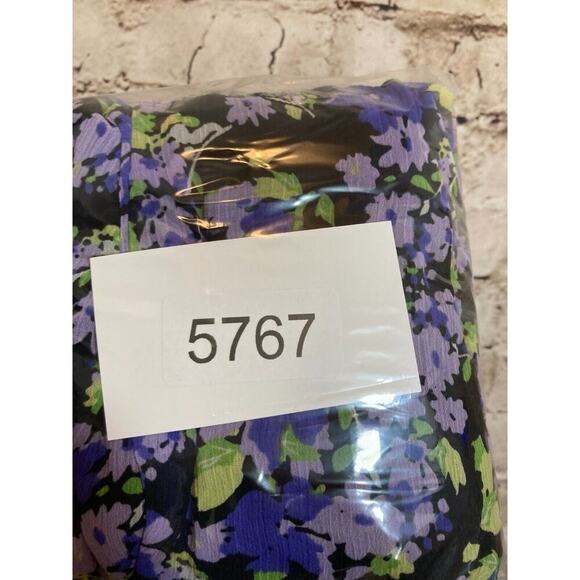 Rabbit Babydoll Dress Womens 8 Purple Floral Short Sleeve Flowy Fit & Flare - Picture 12 of 15